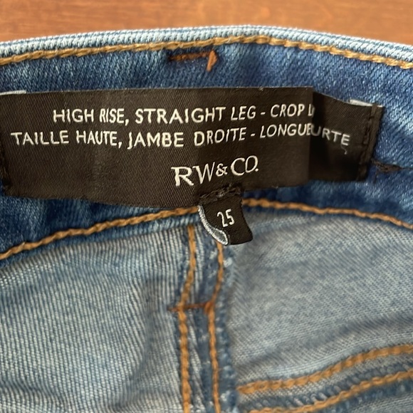 RW&Co High Rise Straight Leg Crop Length Jeans - Picture 4 of 7